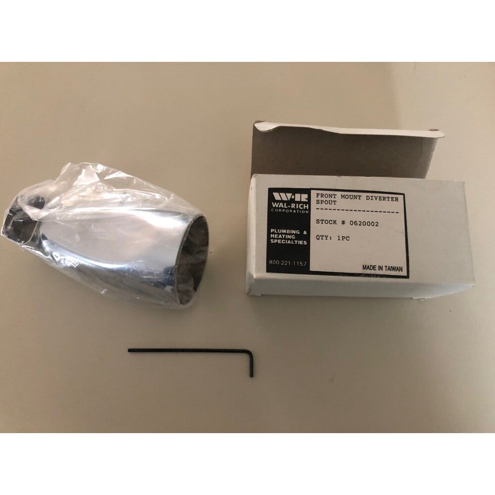 Wal-Rich Chrome Plated Front Mount Diverter Spout #0620002 NEW in Box